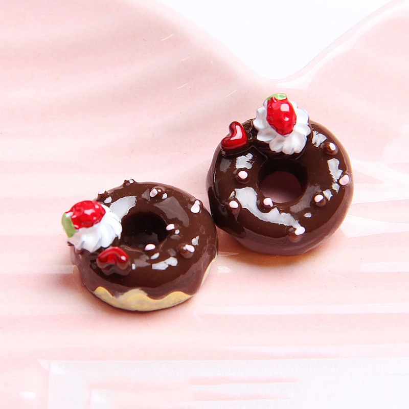 Boxi15pcs/pack Slime Supplies Addition Toy Resin Donuts Charms Clay Accessories Toy DIY Filler for Fluffy Clear Slime
