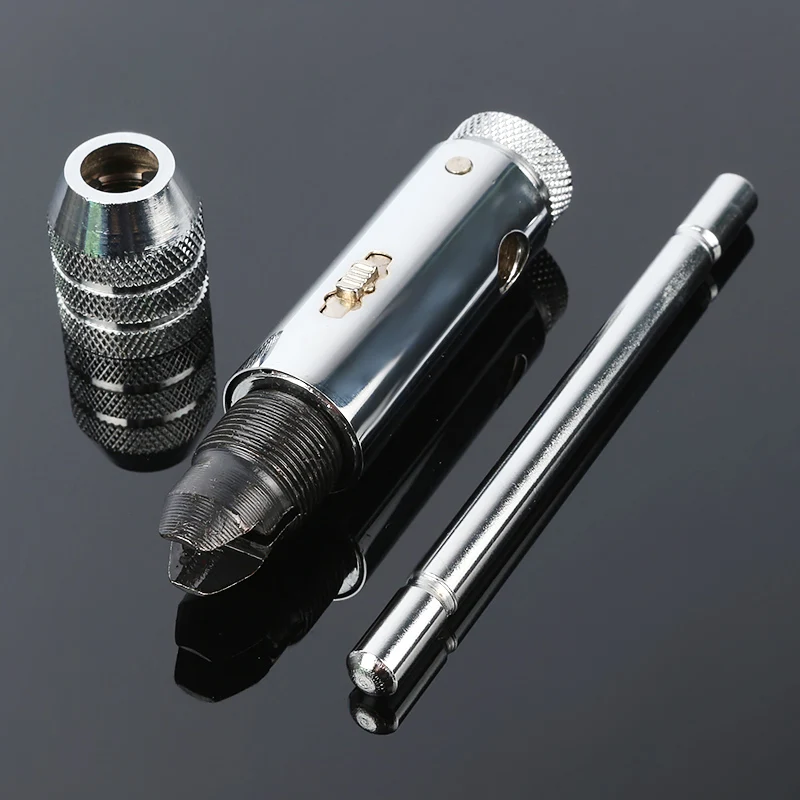 T-Handle Ratchet Tap Wrench Straight Groove Tap Bearing Steel Straight Flute Hand Taps Drilling Machine Accessories Perforator