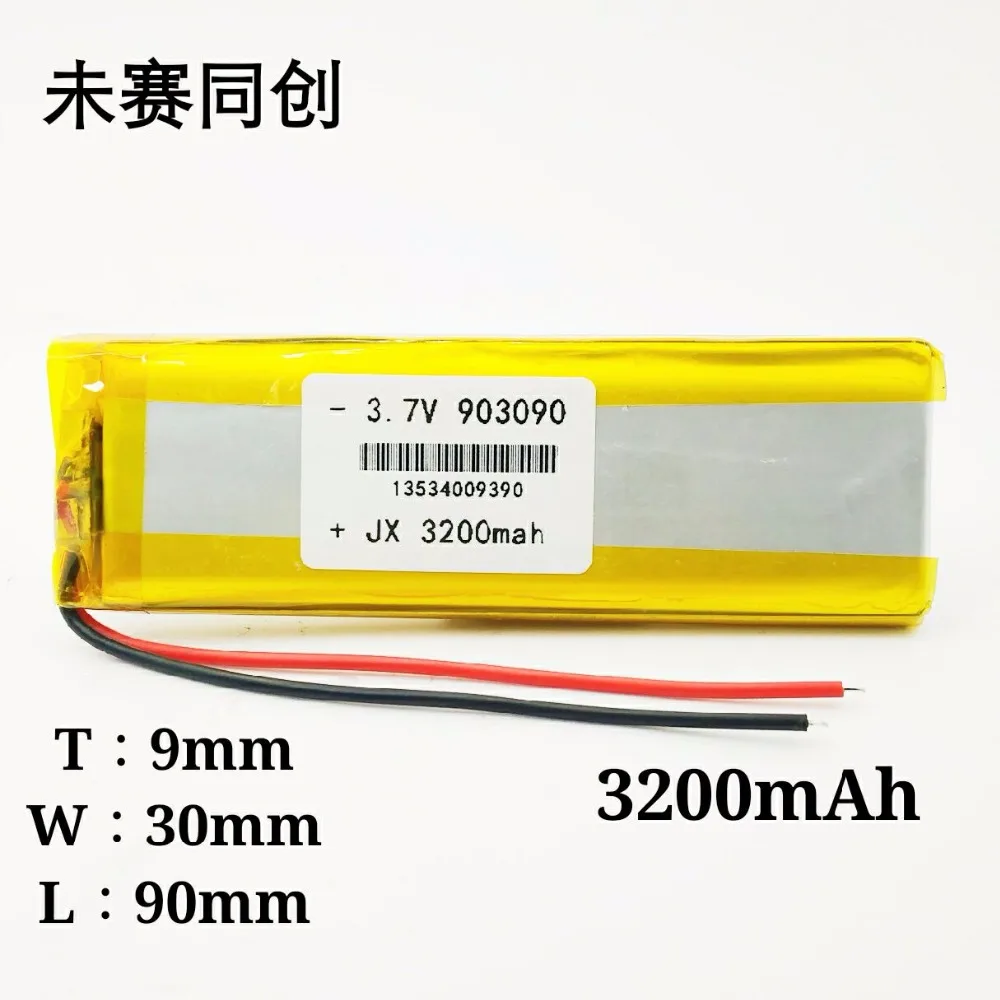 

3.7V battery 903090 3200mah long strip lithium battery LED beauty lamp hand light portable audio rechargeable battery