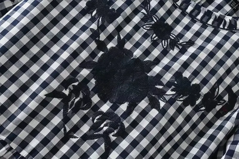 Блузка VOGUEIN Женская черная красная с цветочной вышивкой|blouse tops shirt|wholesale blousesblouses |