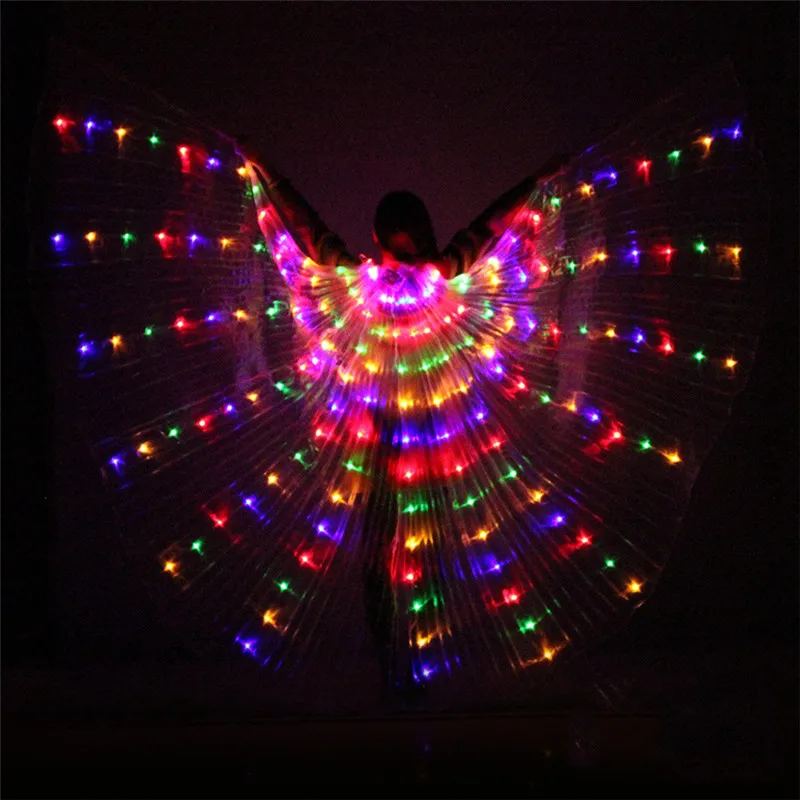 

Opening 360 Degrees Led Isis Wings Belly Dance Accessories Stage Performance Props Shining Led Wings with Adjustable Sticks