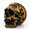 Resin Craft Black Skull Head Golden Carving Halloween Party Decoration Skull Sculpture Ornaments Home Decoration Accessories ► Photo 2/6