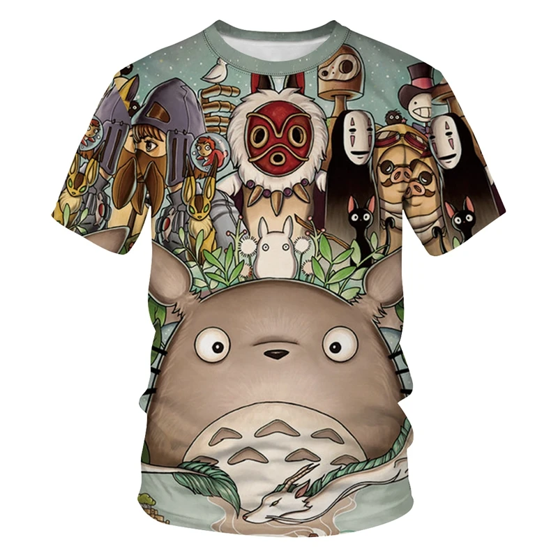 

EU Size Cartoon Totoro 3D T Shirt Camisa Short Sleeve Animal Print Men Women Clothing Summer Unisex Tee Shirt Tops
