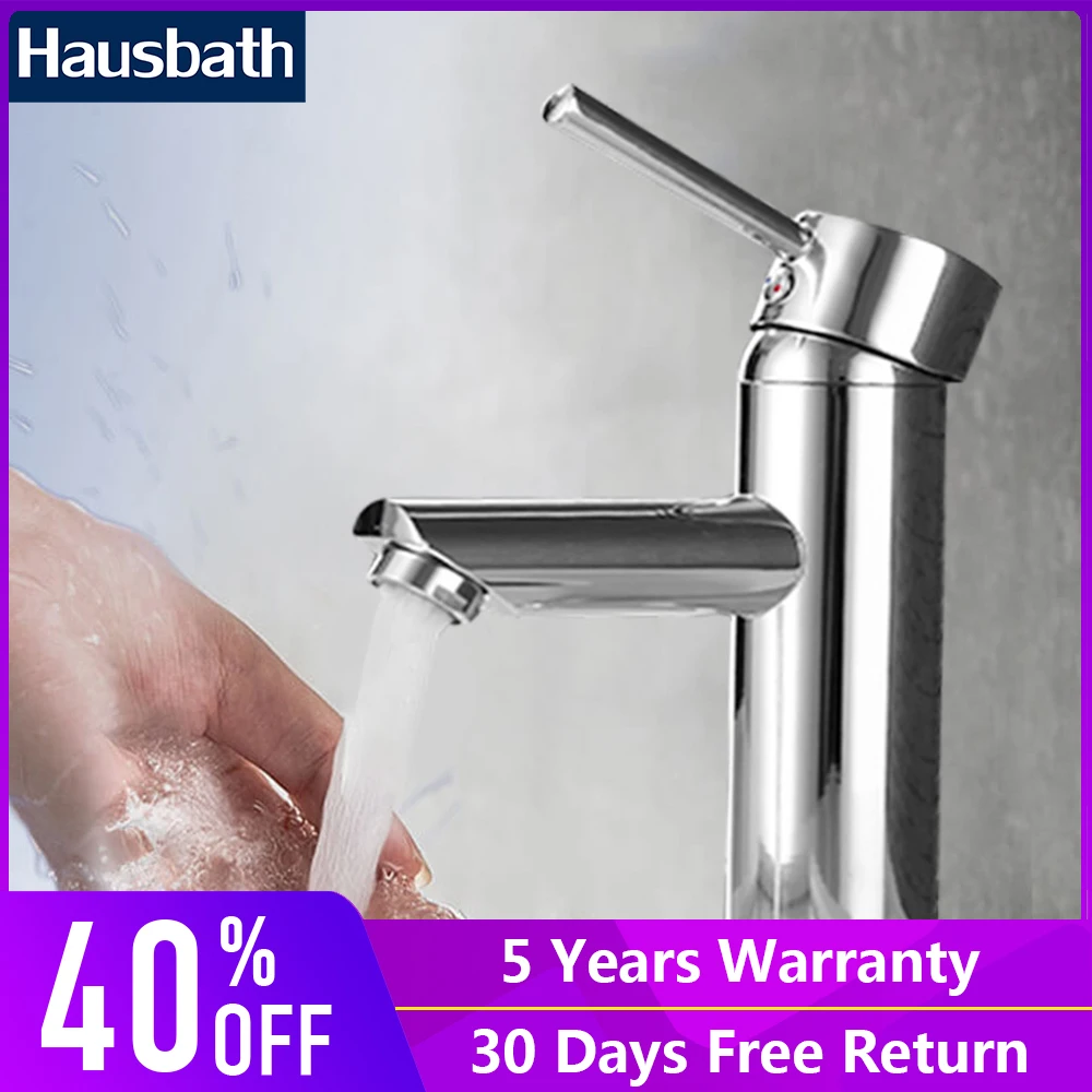 Basin Faucet Bathroom Single Handle Single Hole Chrome Finished
