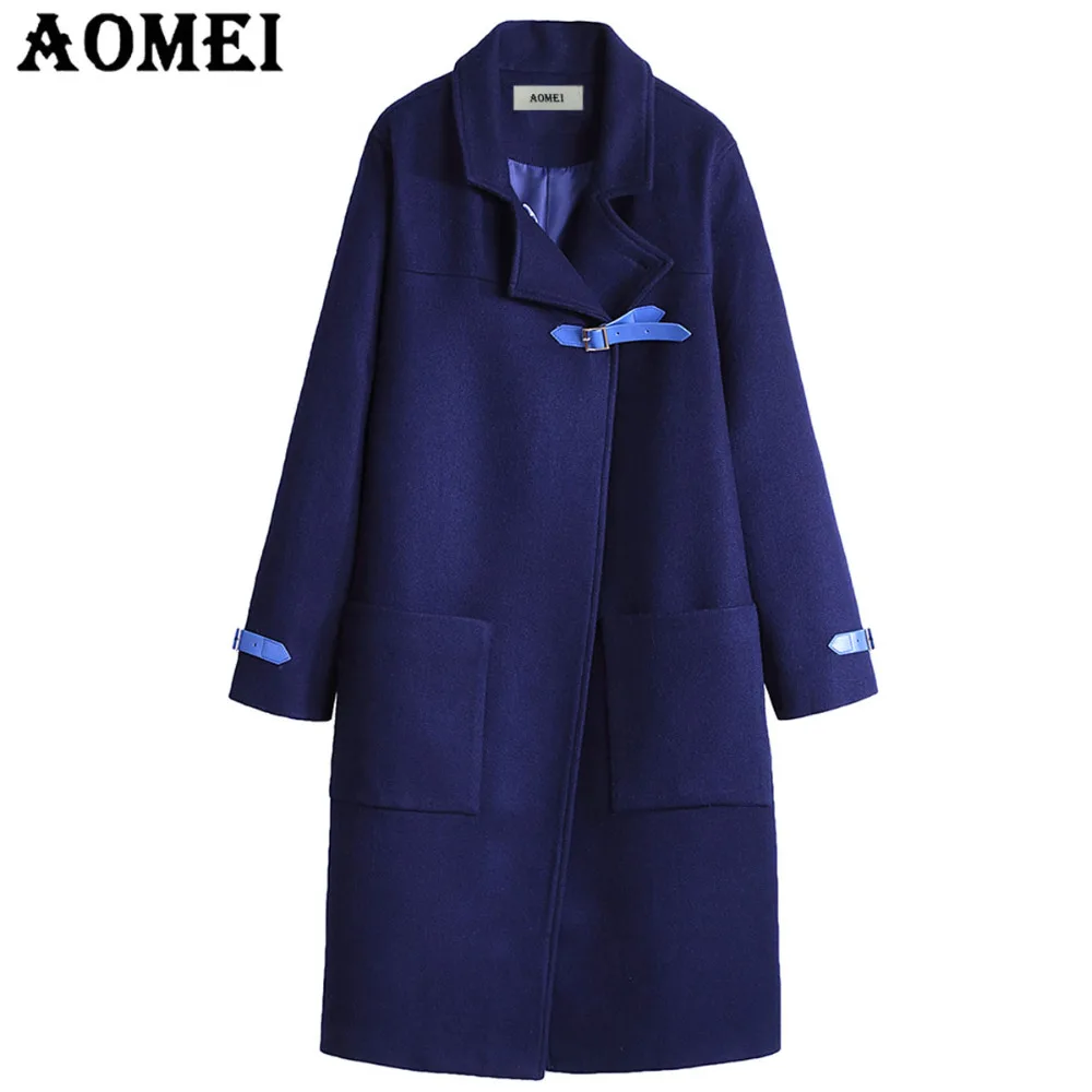 Aliexpress.com : Buy Women Casual Fashion Wool Coats Navy Blue Wear to ...