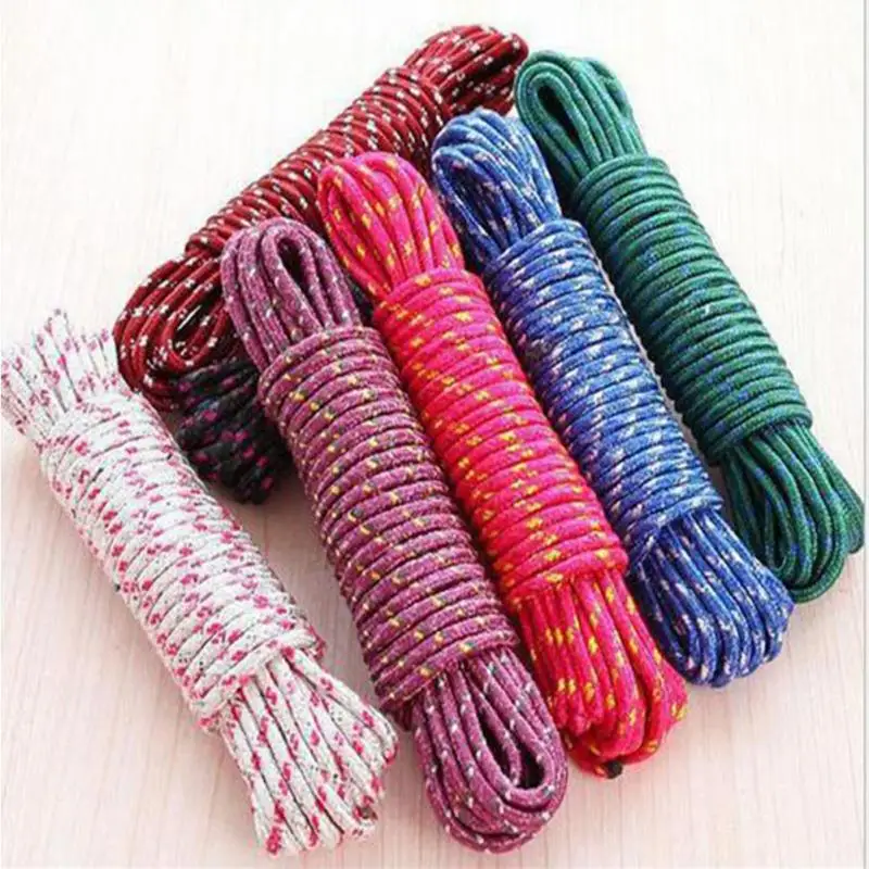 

10M nylon slip wind drying rope clothesline drying laundry outdoors clothes coat hanger rope indoor outdoor random color