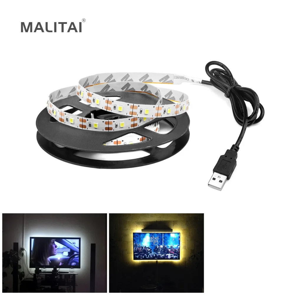 

1M 2M 3M 4M 5M USB Powered 5V LED Strip light String Ribbon 2835 USB Cable LED lamp tape For Decoration TV Background lighting