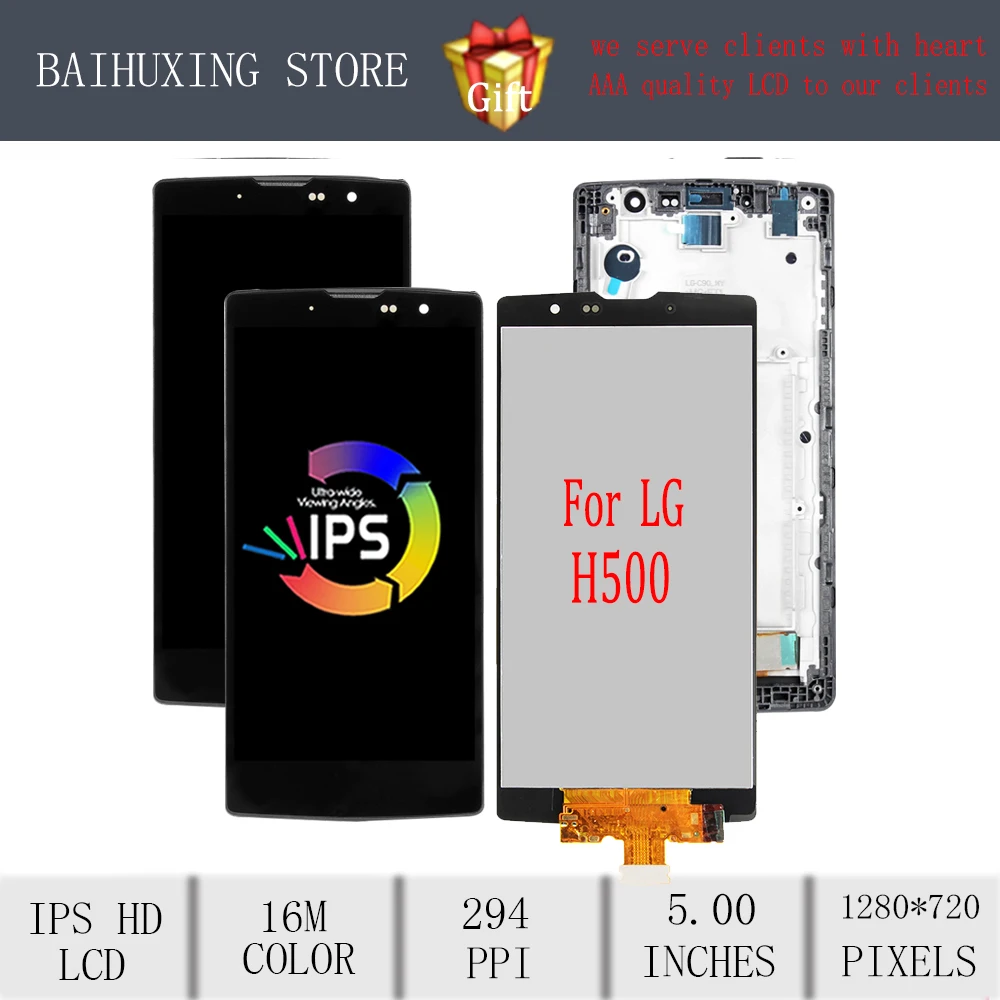 3 шт. 5 0 "оригинальный для LG Magna H500 ЖК-дисплей с сенсорным экраном рамкой