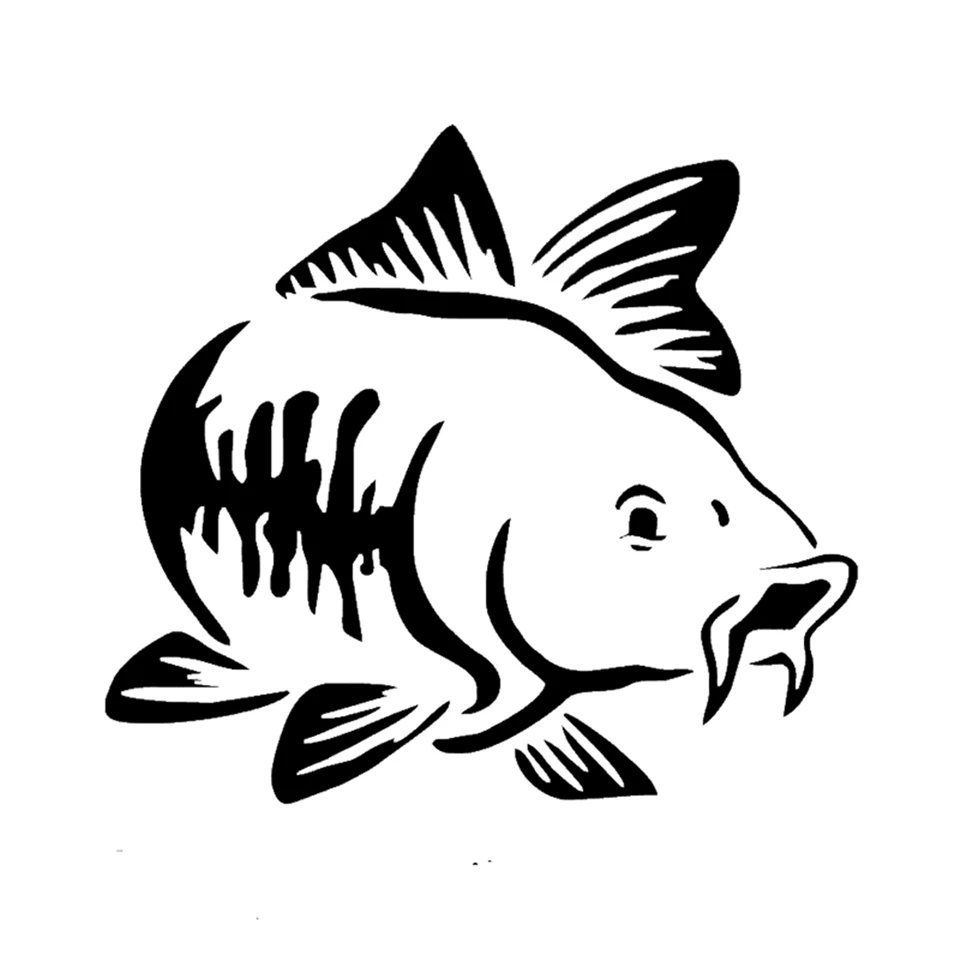 1515 CM Hot Sale Carp Fishing Car Vinyl Decal Art Sticker Kayak Fishing Car Truck Boat Tribal Car Sticker Accessories Black (1)