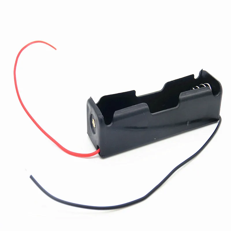 2016 New Plastic 18650 Battery Case Holder Storage Box with Wire Leads for 18650 Batteries 3.7V Black Wholesale