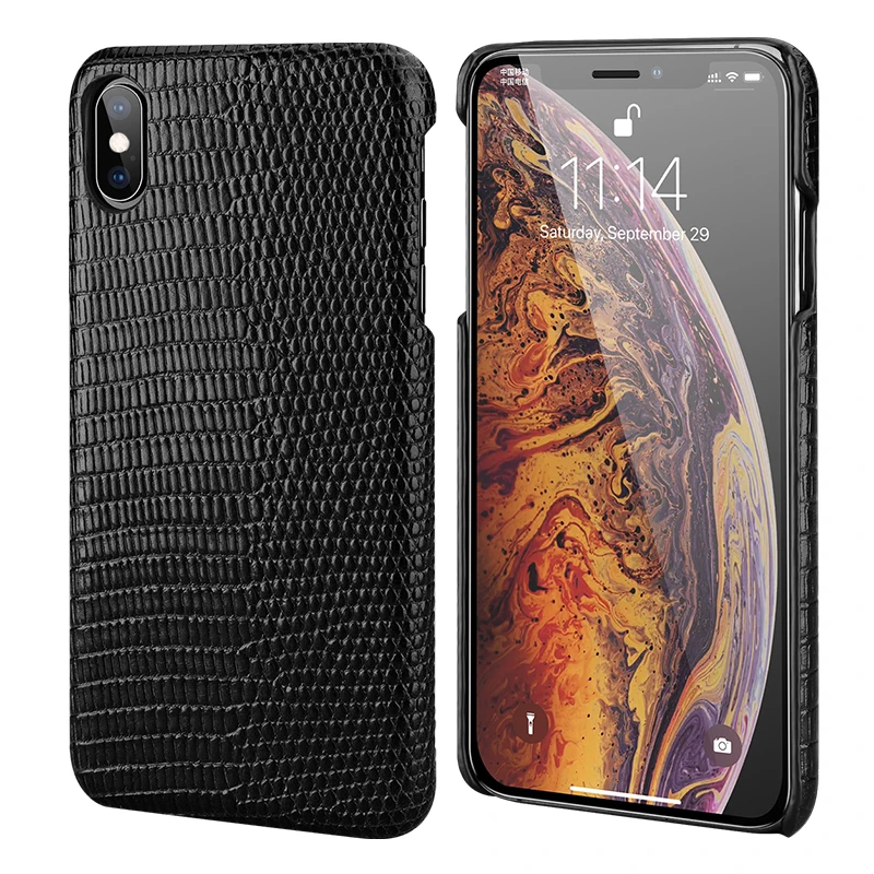 Стильный чехол из натуральной кожи с рисунком ящерицы для Apple iPhone X/XS MAX/XR/6 6S 7 8 Plus модный защитный чехол на заднюю панель