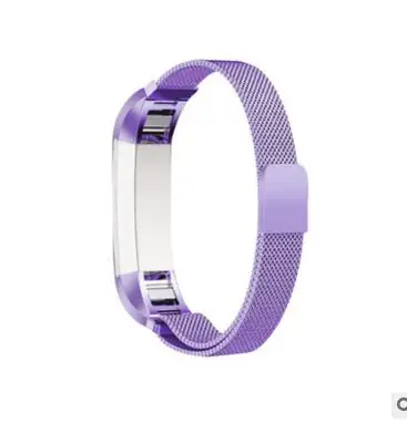 Магнитная петли Миланский Ремешок Для Fitbit Alta Нержавеющая сталь умный Браслет замена ремешок для Fitbit часы ремешок+ подключения - Цвет: light purple