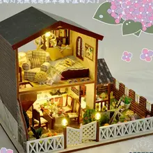 Новое поступление Рождественский подарок DIY остров праздник Деревянный Кукольный дом с мебели куклы с музыкой 3D головоломка Кукольный дом игрушки подарки