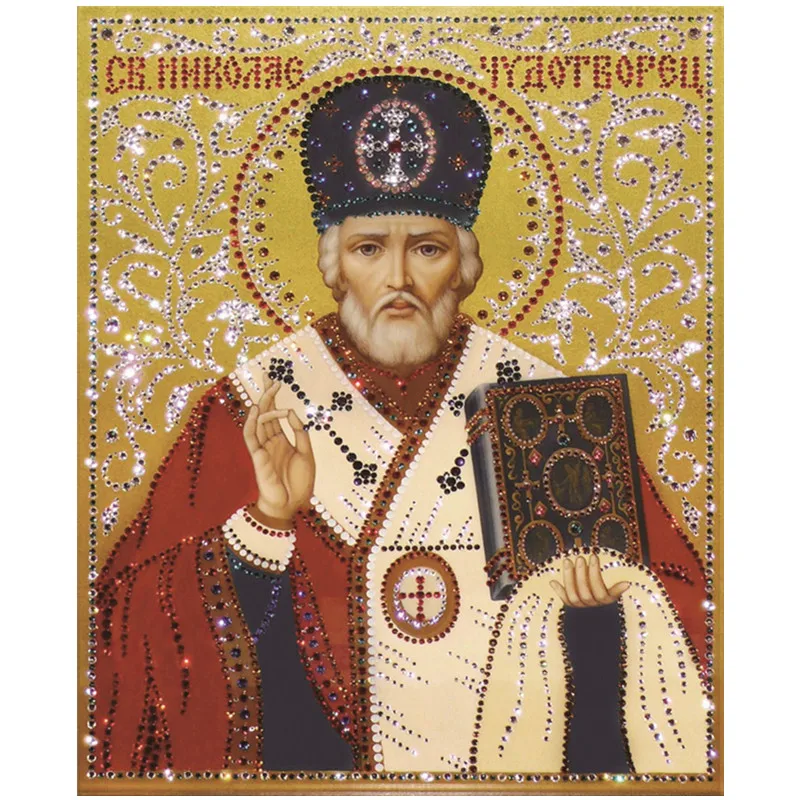 

5D Diy Needlework Diamond Painting Cross Stitch Religious Leader Round Resin Diamond Religion Picture Diamond Embroidery