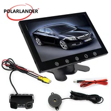 9" TFT Car Monitor 16 LED Reversing Camera 360 Degree For Japan/US/Korea License Wireless Transmitter HD Desktop Parking Radar