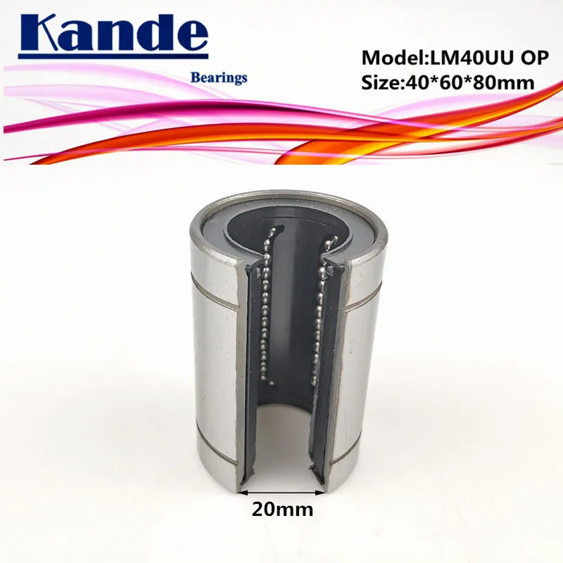 

Подшипники Kande 1 шт. LM40OP lm40uop LM40UU OP линейные подшипники Открытого Типа CNC линейная втулка LM40OP 40*60*80 мм