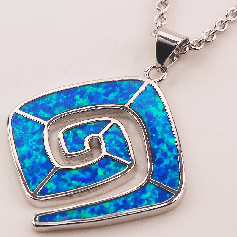 Подвеска из серебра 925 пробы с голубым огненным опалом P159|pendant control|pendantpendant heart |