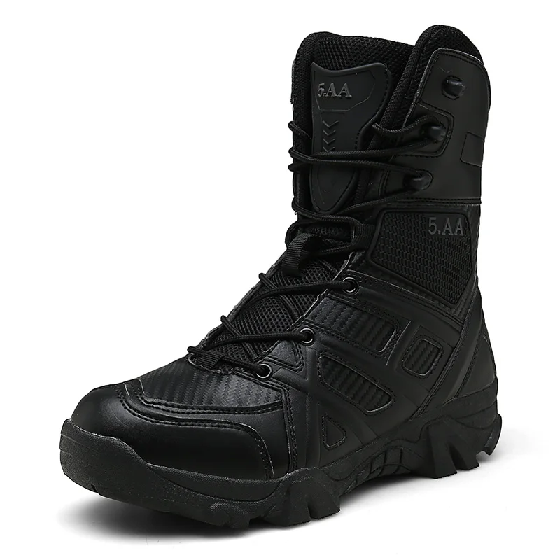 Спецназ Тактический пустынный армейские мужские ботинки Уличная обувь ботильоны ботинки на шнуровке армейские рабочие ботинки зимние ботинки - Цвет: Черный