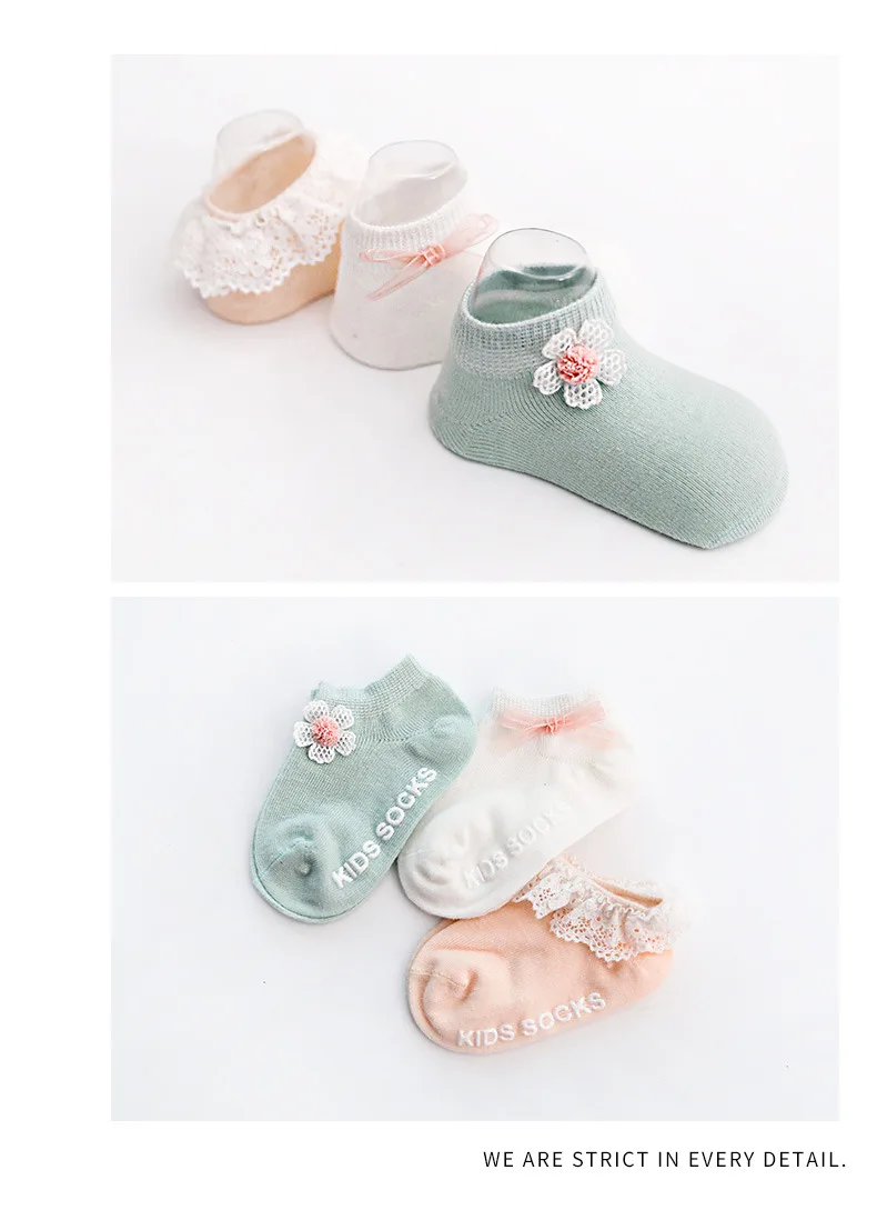 3 пар/лот; весенне-летние хлопковые носки для малышей; свободные носки для новорожденных; Нескользящие Детские носки-башмачки