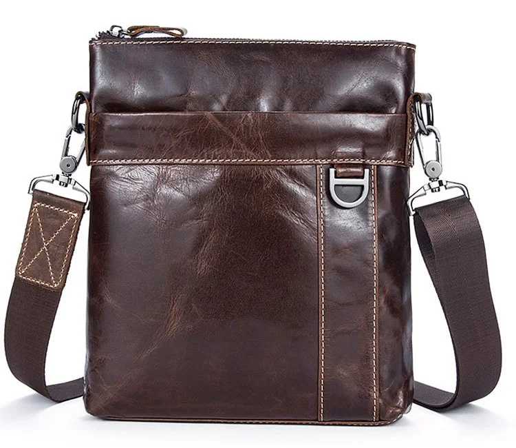 MJ Men's Shoulder Bag Genuine Leather Messenger Bag Real Leather Male Bags Solid Crossbody Handbag for Men High Capacity (10)