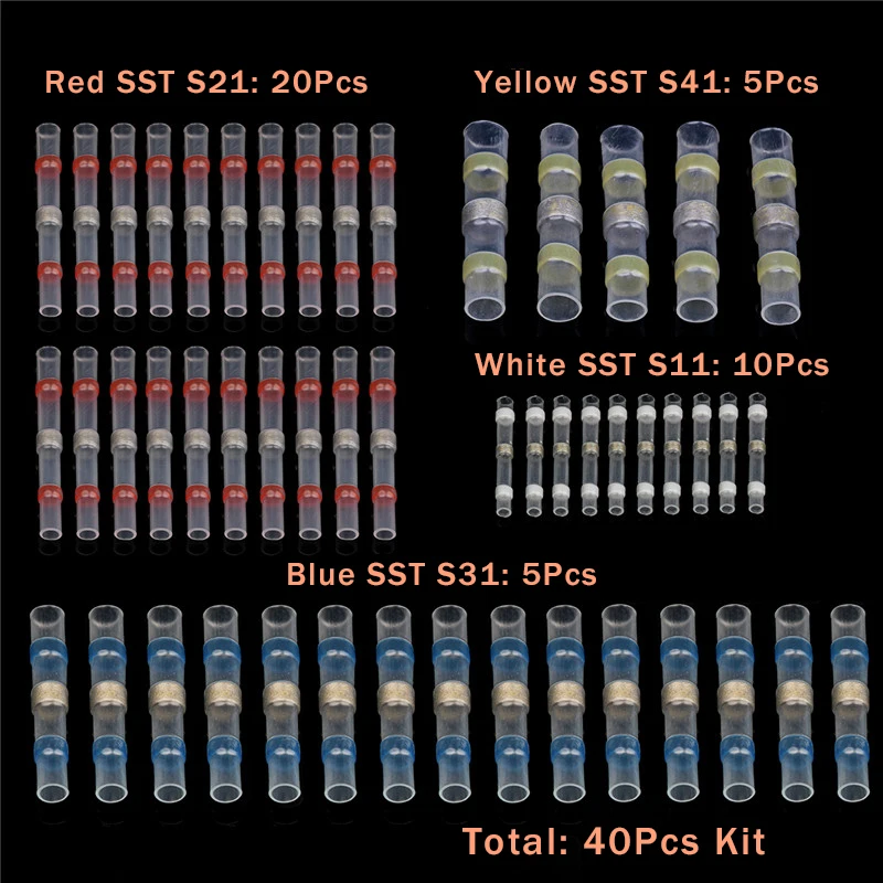 40/100/150 шт Водонепроницаемый припоя рукав терм усадочная Sordering терминалы электрические провода изолированные провода Разъемы Набор