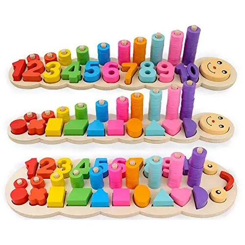 

Children Wooden Montessori Materials Learning To Count Numbers Matching Digital Shape Match Early Education Teaching Math Toys