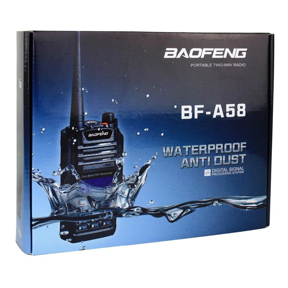 Black-Walkie-Talkie-Baofeng-BF-A58-5W-128CH-Dual-Band-Emergency-SOS-Flashlight-IP57-Waterproof-Dustproof
