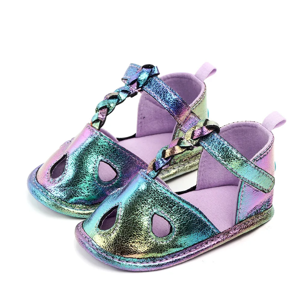 

Gradient Sandal Lovely Infant Baby Girl Soft Sole Toddler Shoe Non-slip Sandals Moccasin Mermaid Color Shoes For Birthday Party