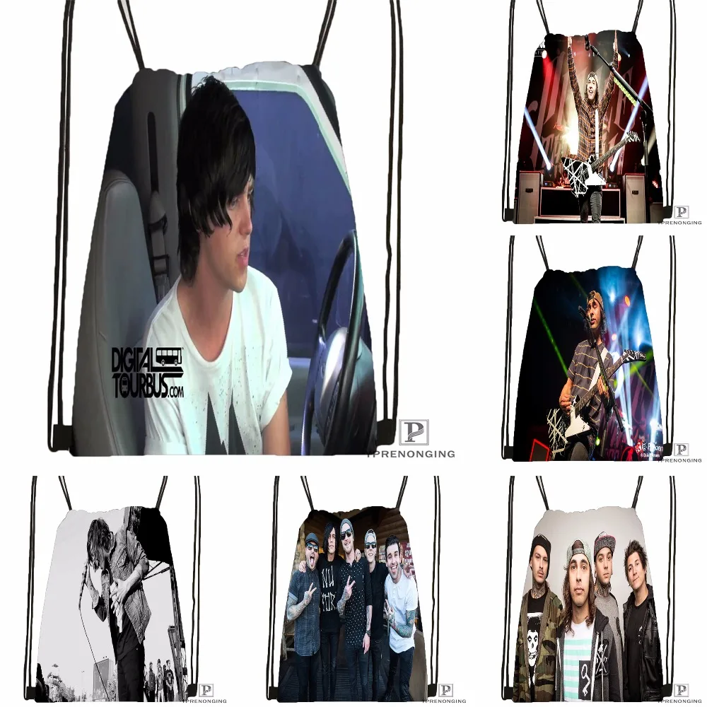 Custom Sleeping With Sirens Music Drawstring Backpack Bag Cute Daypack Kids Satchel Black Back 31x40cm 180531