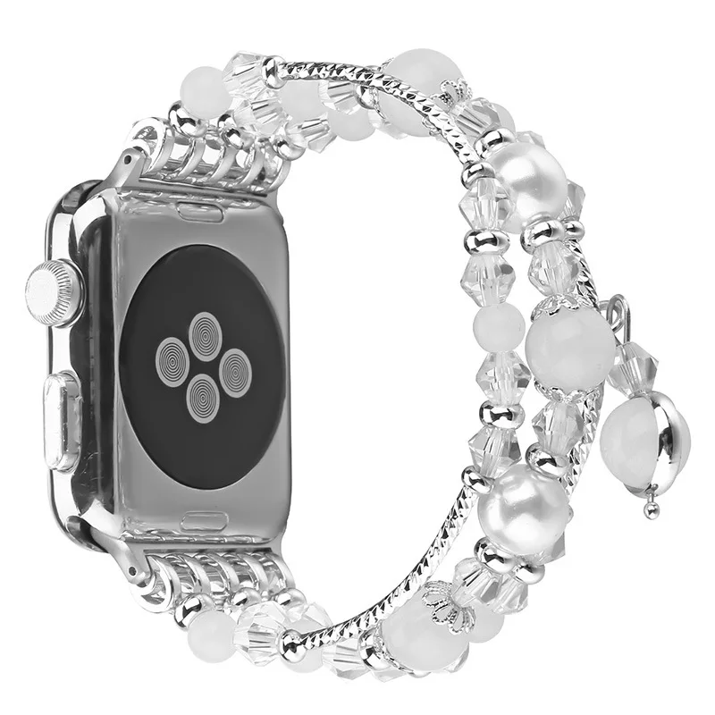 LPWHH Agate Strap For Apple Watch 4 3 2 1 Nightlight For Iwatch Band 38mm 42mm Watch Band Accessories Elastic Watches Bands 44mm