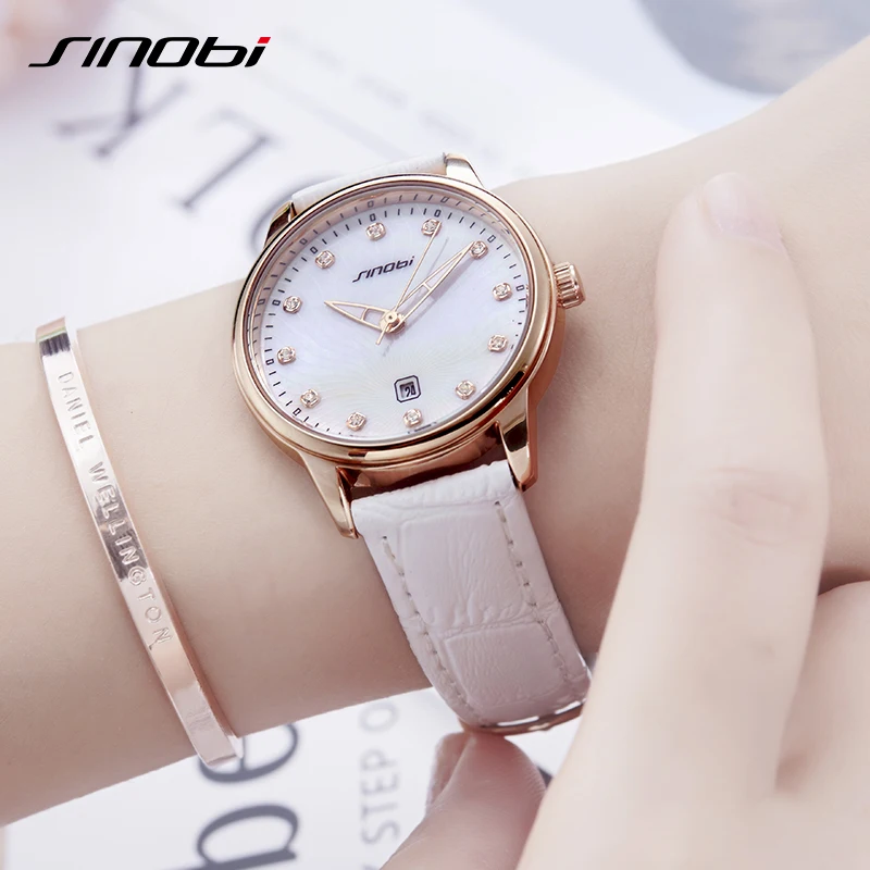 

SINOBI Simple Diamond Watch Women Quartz Watches Ladies Top Brand Crystal Luxury Female Wrist Watch Girl Clock Relogio Feminino