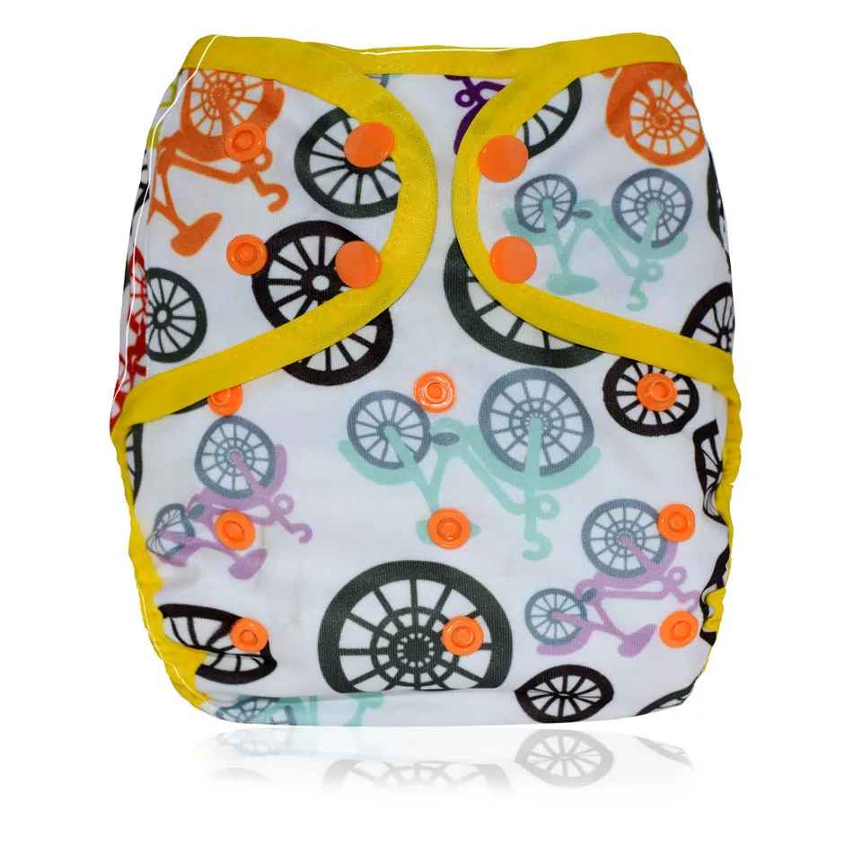bicycles Happy Flute OS детские тканевые подгузники с или без бамбуковой хлопковой вставки, водонепроницаемый дышащий s m& L регулируемый - Цвет: bicycles