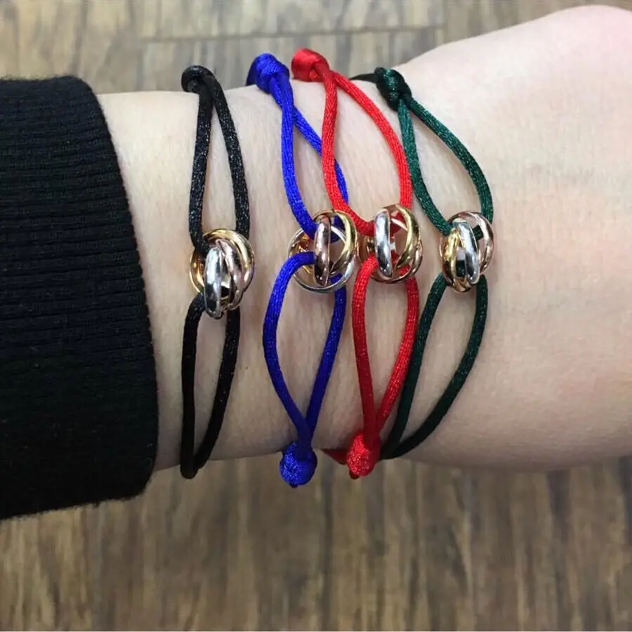 Mavis Hare Stainless Steel Three Color Love Rope Bracelet Trending