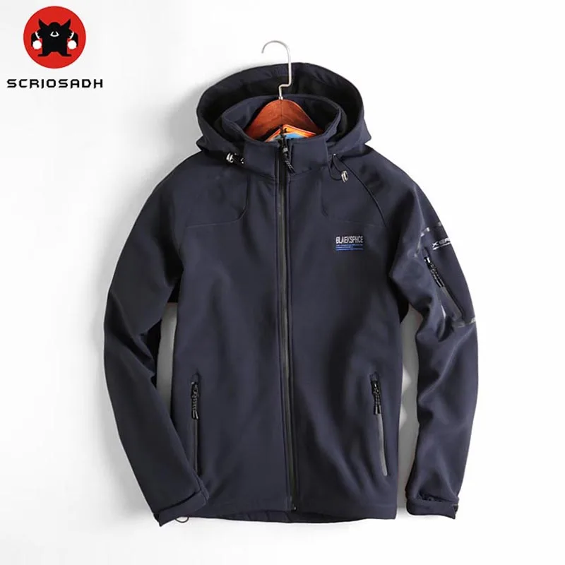 2019 Outdoor Quick dry Waterproof Windbreaker Soft-shell Jackets Male Outdoor Sports Warm Coats Mountain Climbing Hiking Jacket