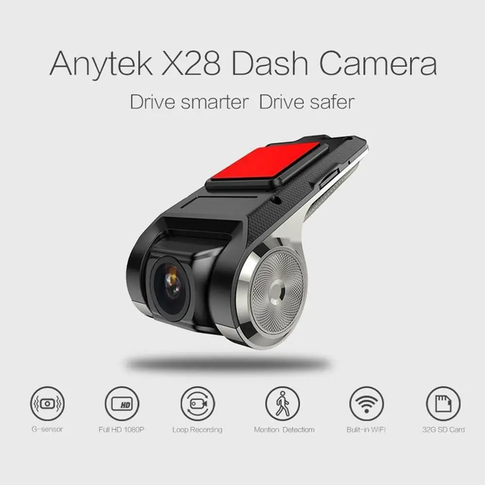 Anytek X28 FHD 1080P 150Dash Cam Автомобильный видеорегистратор камера рекордер WiFi ADAS g-сенсор Видео Авто рекордер Dash камера