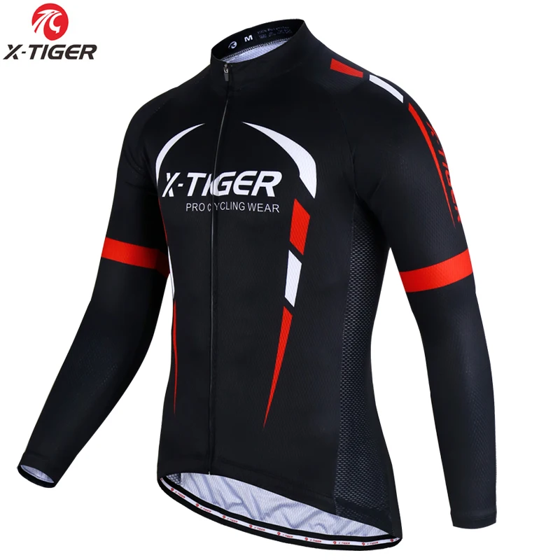 Autumn Jersey X-TIGER длинный рукав Pro Велоспорт Джерси MTB Одежда для езды на велосипеде быстросохнущая одежда для велоспорта для мужчин - Цвет: Autumn Jersey