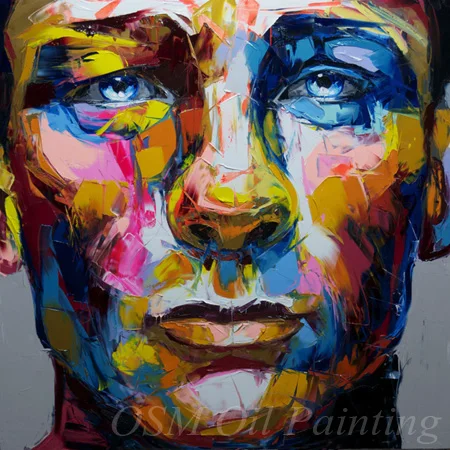 Превосходный художник, ручная роспись, большой размер, Nielly Francoise, портрет, картина маслом для гостиной, настраиваемая абстрактная картина маслом для лица - Цвет: Daniel