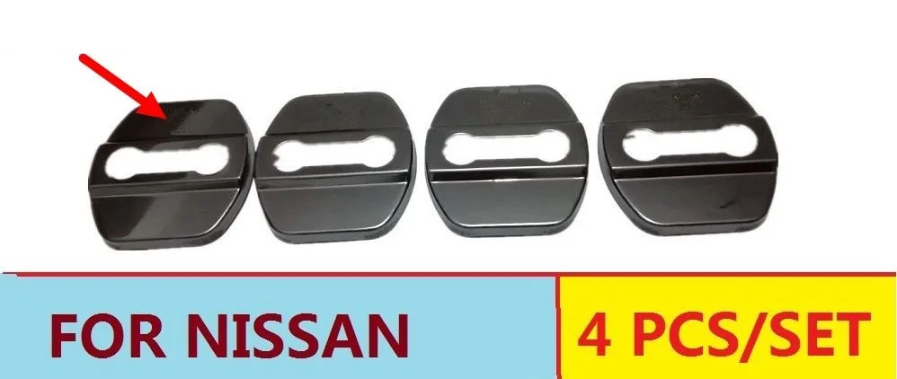 4 шт крышка дверного замка автомобиля чехол для Nissan Qashqai Almera TEANA X-trail Tiida Sunny защита для дверного замка, накладка, авто стиль