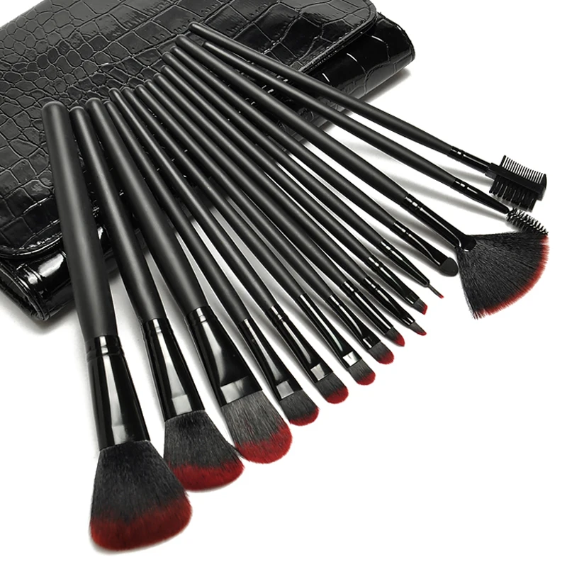 

Professional Makeup Brushes Set High Quality Make Up Brushes Full Function Studio Synthetic Make-up Tool Kit 15 Crocodile Skin