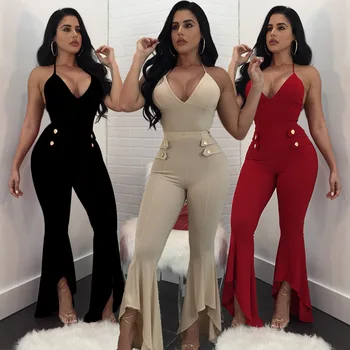 

Body Feminino New Bodysuit Sale Real Women Vadim Europe And America 2019 Spring Summer Personality Ruffled Nightclub Jumpsuit