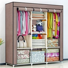 2018 DIY muebles de almacenamiento portátiles plegables de textil no tejido cuando el cuarto armario mobiliario para dormitorio órgano
