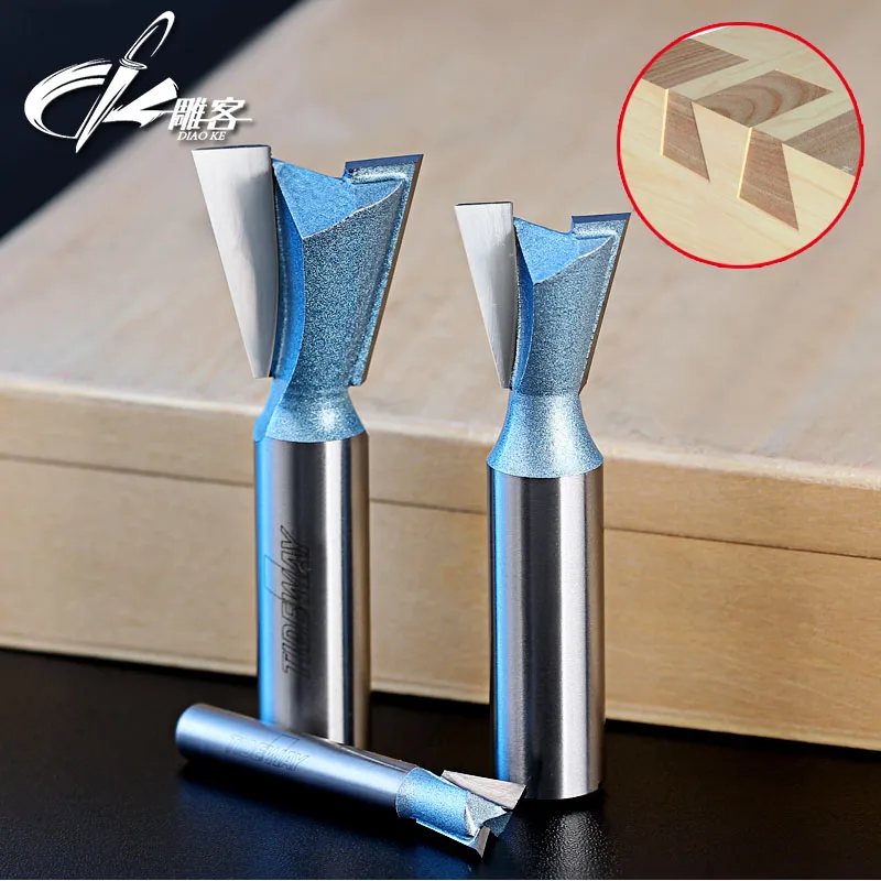 1PCS 1/2" 1/4" Shank Grooving cutter Wood Cutter Dovetail Bits Joints Woodworking Router Bit in