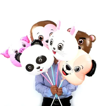 

KAMMIZAD 2pcs panda balloons Animal Monkey pig rabbit bear dog Air Balloon Kids Gift Birthday Zoo Theme Party Decor Photo props