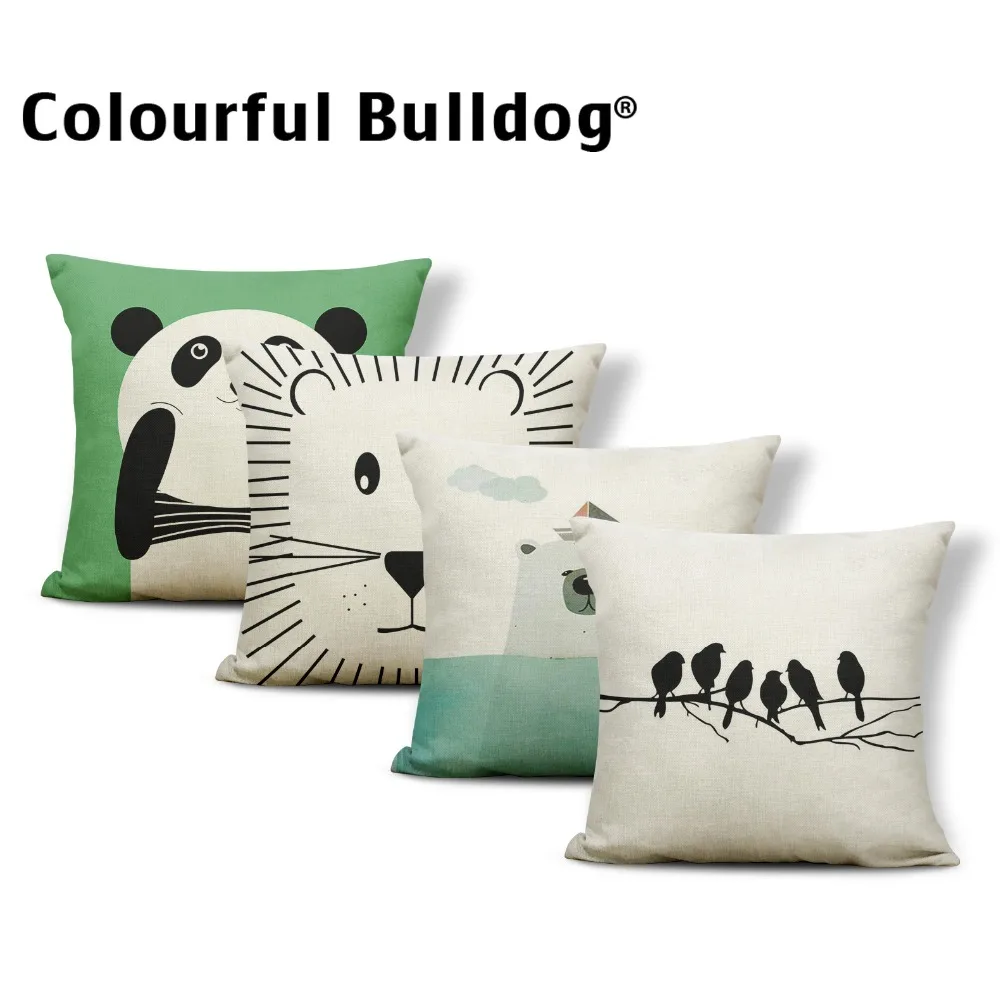 

Animal Cushion Cover Plant Pillow Case Childlike Chair Gifts For Mom Love Throw Pillow Cover Panda 18 Inch Burlap Famous Brand
