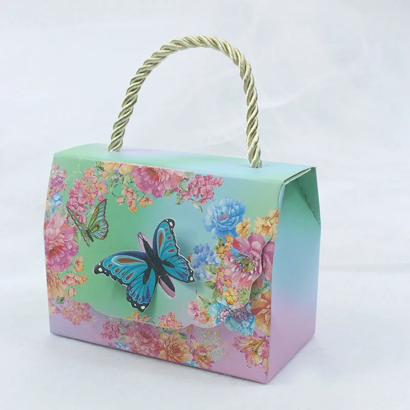 AVEBIEN, 20 шт.,, красивая свадебная коробка для конфет с бабочкой и цветами, сумка для конфет, для детского душа, свадебные сувениры, бумажная коробка для шоколада, подарочная коробка - Цвет: as Pictured