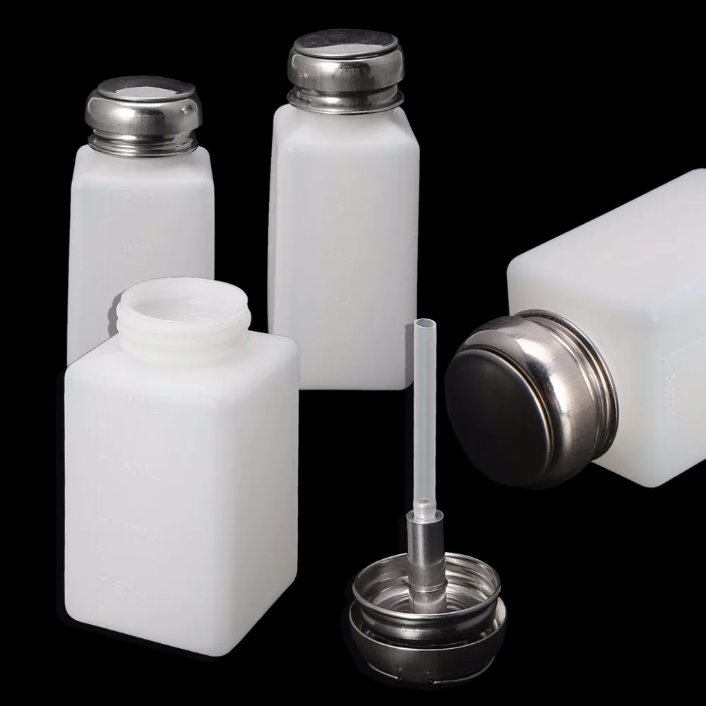 

Empty Nail Art Pump Dispenser Acetone Polish Remover Alcohol Bottle