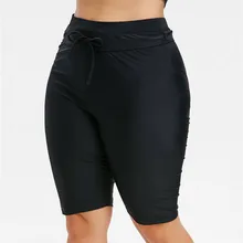 Женские спортивные шорты с высокой талией, эластичная шнуровка, большие размеры, однотонные спортивные шорты для йоги, pantalones cortos deportivo de yoga mujer