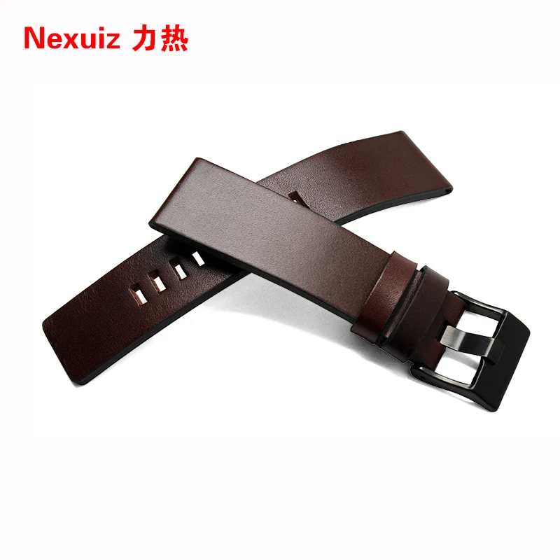 

Wholsale New high quality 22mm 24mm 26mm 28mm 30mm Mens Watch Band Brown Genuine Leather Strap Stainless Steel Buckle
