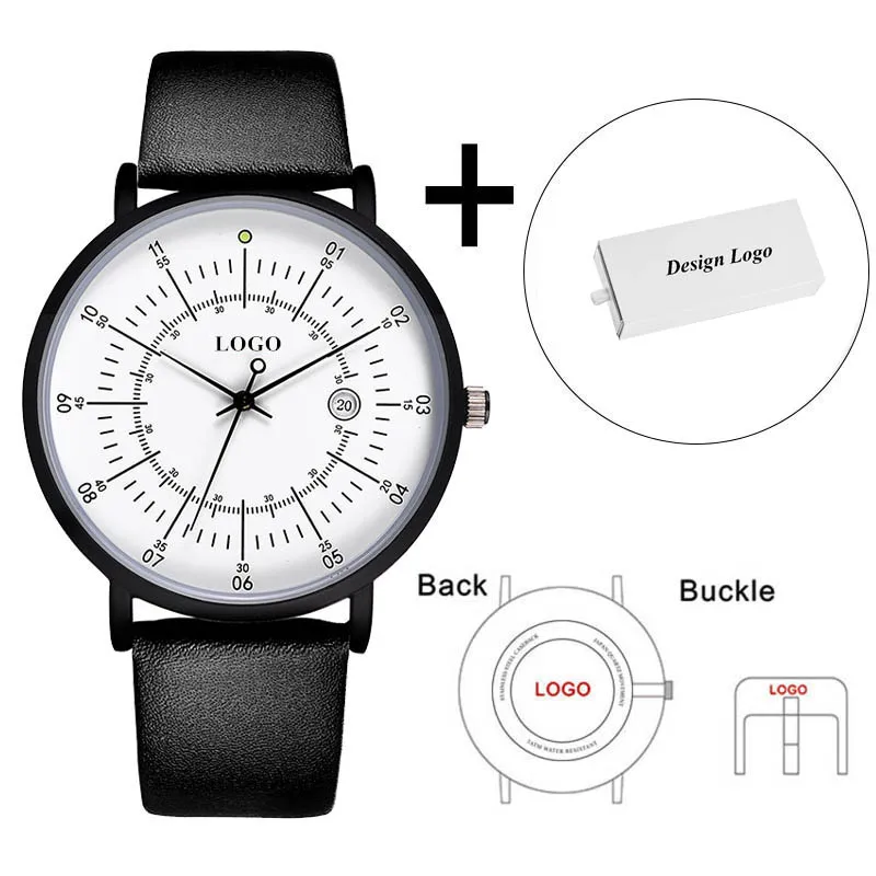 CL019 ОЕМ сделать вашу брендовые наручные часы изготовленным на заказ логосом приватный лэйбл на заказ Мужские часы Нержавеющая сталь сзади чехол персонализировать наручные часы - Цвет: Custom Watch and Box