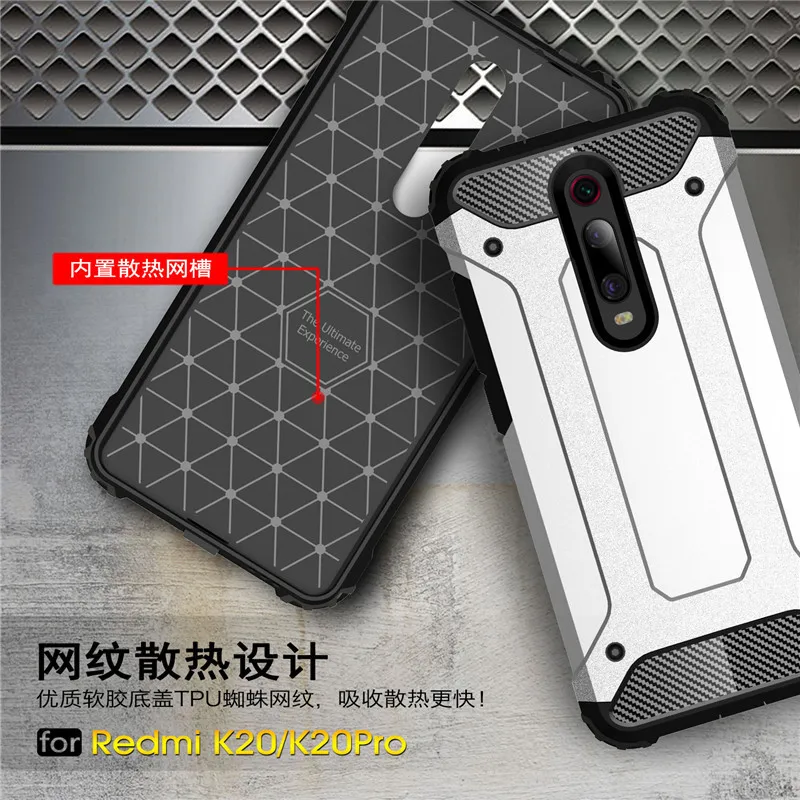 Luxury Armor Shockproof Case For Xiaomi Redmi K20 Pro Mi9t Mi 9T 9 CC9 CC9E A3 Lite Redmi Note 8 7 7A 8A 10 8T Soft Bumper Cover